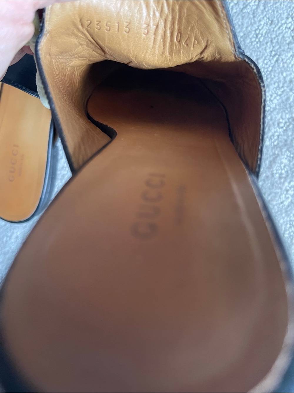 Gucci Black Leather Horsebit Slide Mules with Gold Hardware - Picture 5 of 16